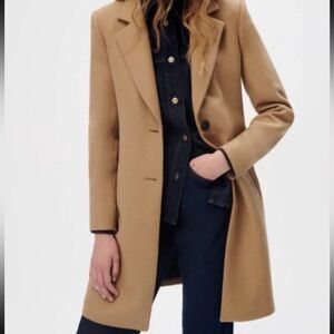 Zara Tan Wool Blend Coat for Women